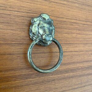 Antique Brass Lion Drawer Pull
